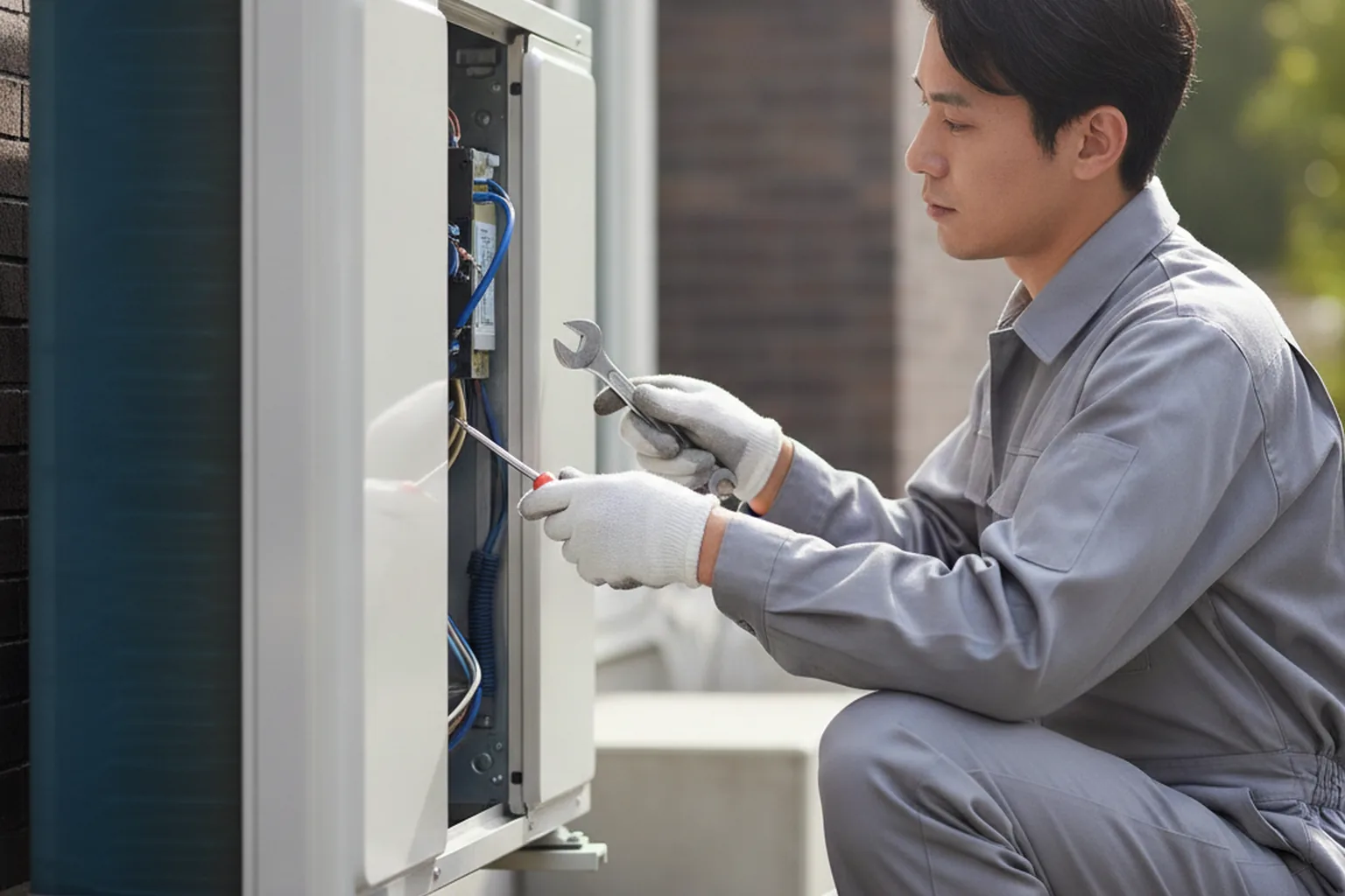 Techniker bearbeitet einen im Property-Management-System erfassten Instandhaltungsauftrag