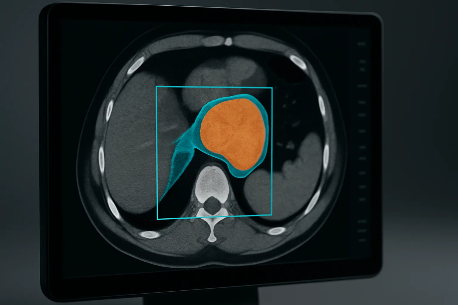 Superpositions de segmentation et de détection sur un scanner CT dans un logiciel d'analyse d'images