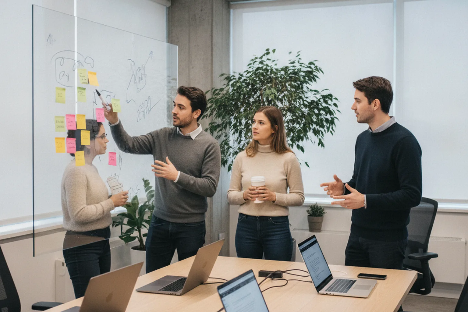 &Eacute;quipe de d&eacute;veloppement en stand-up quotidien, ax&eacute;e sur une livraison rapide