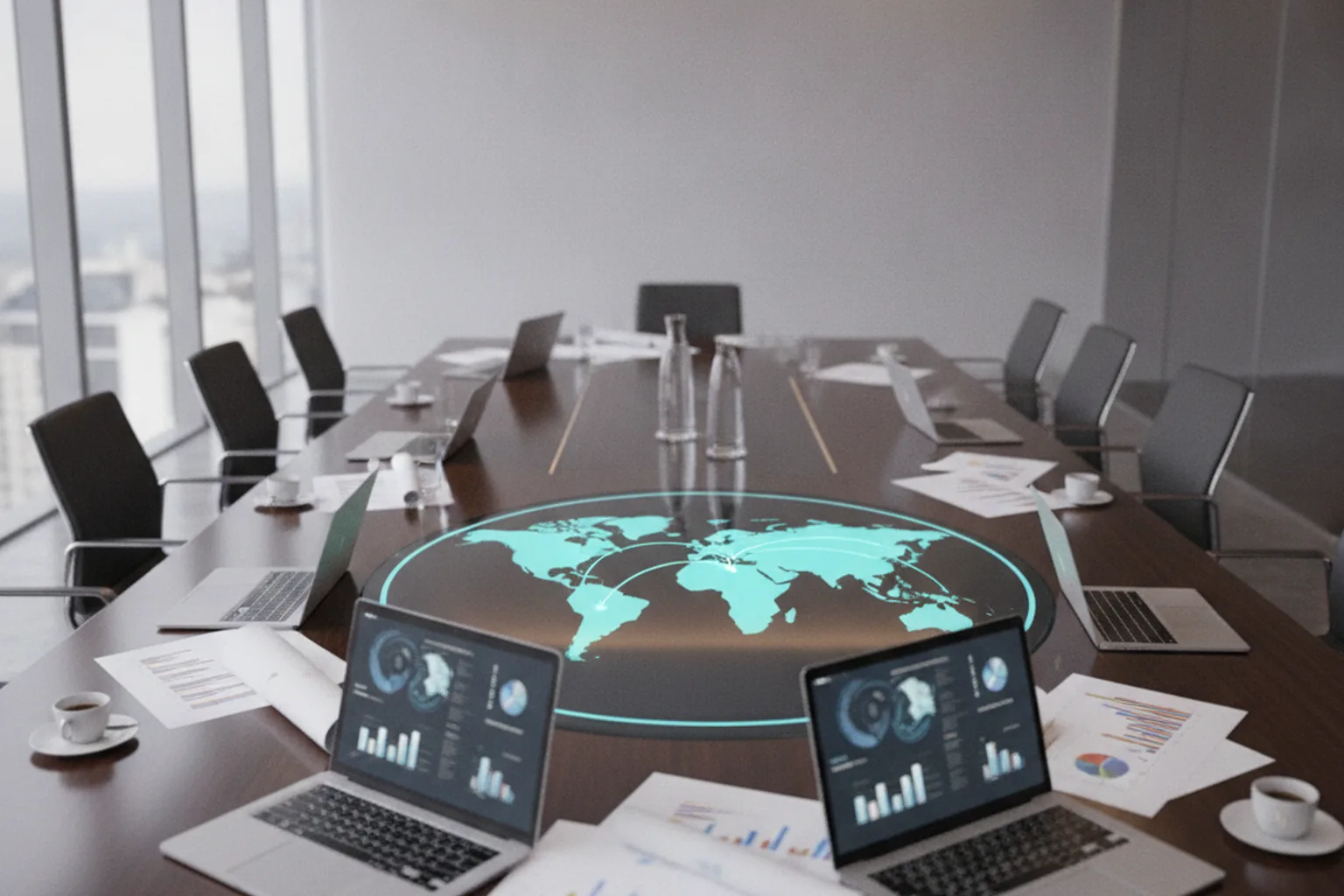 World map display with growth arcs illustrating the global custom software development market in 2026