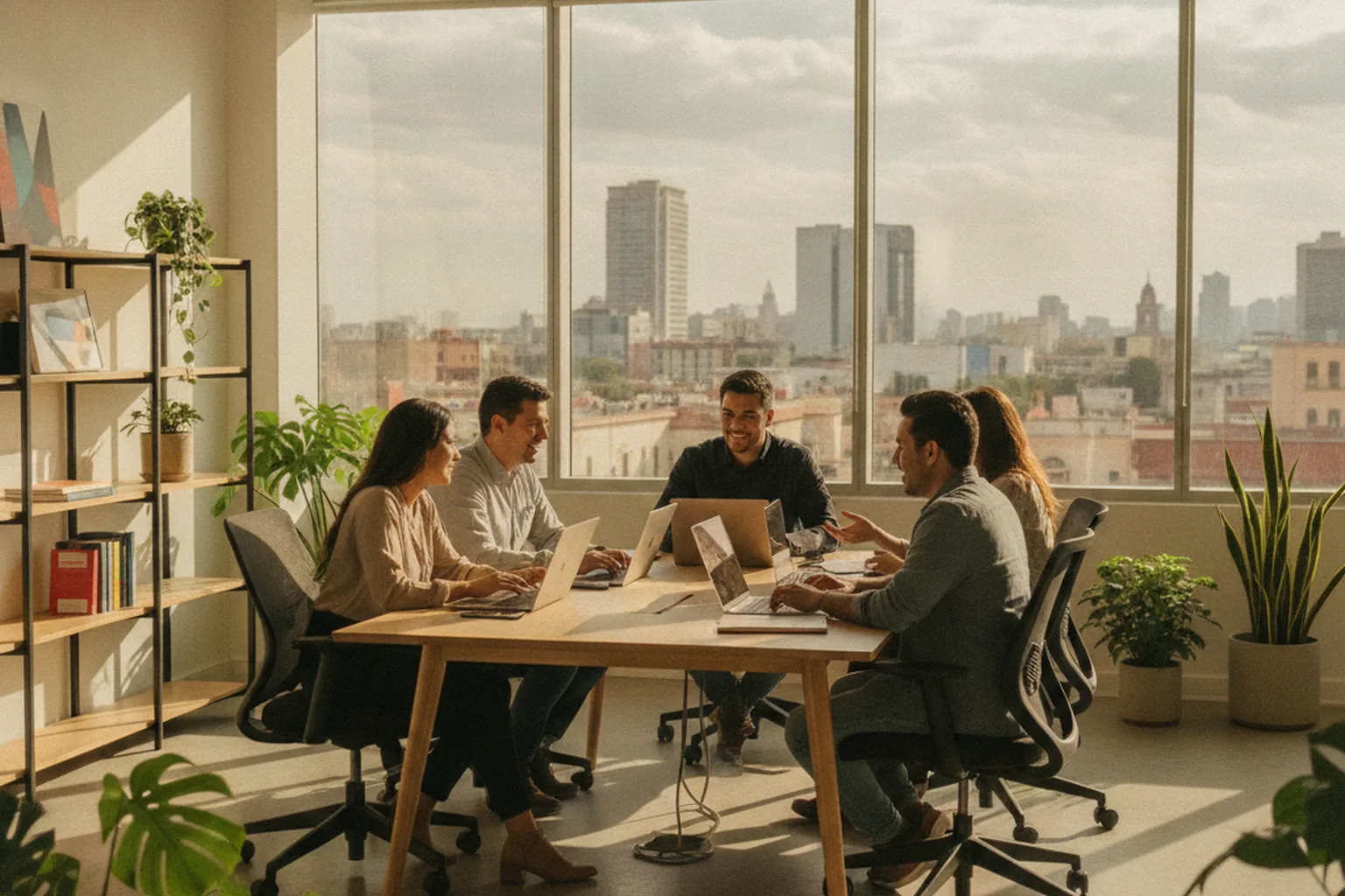 Ingénieurs logiciels collaborant dans un bureau de Guadalajara — développement logiciel nearshore au Mexique