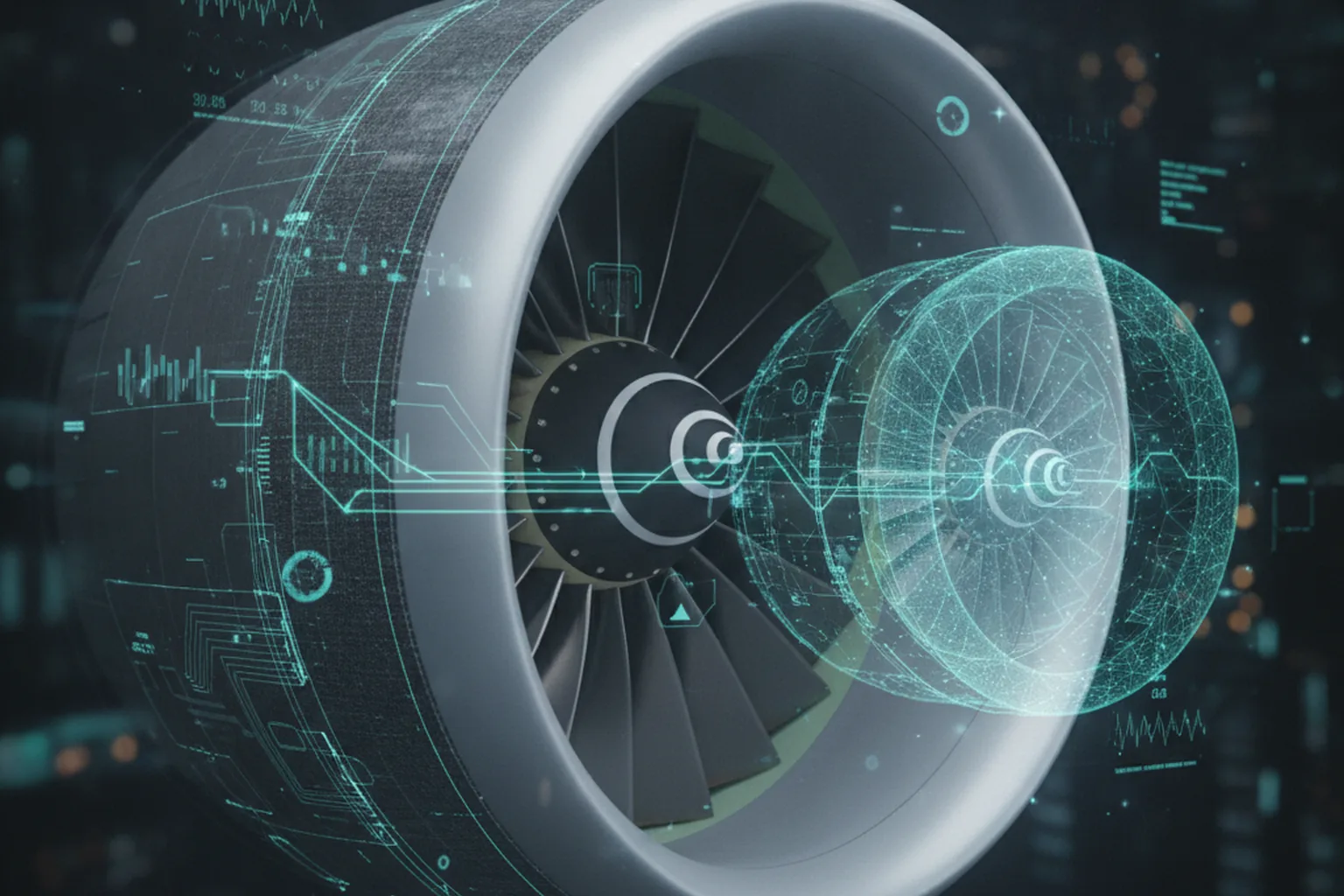 Overlay di digital twin per manutenzione predittiva su un motore a reazione