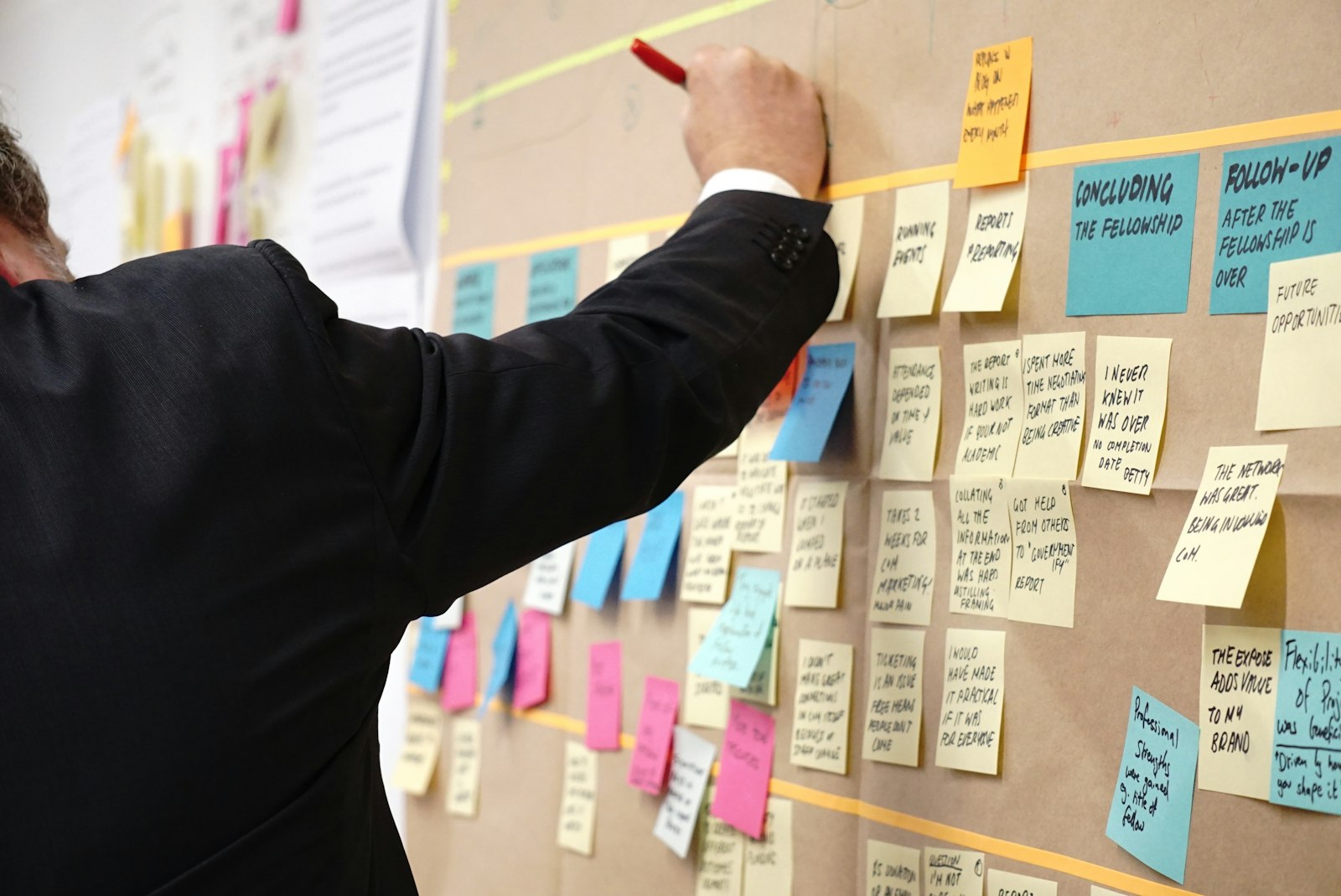 Team di prodotto che discute l'architettura e la strategia di piattaforma per un'app mobile