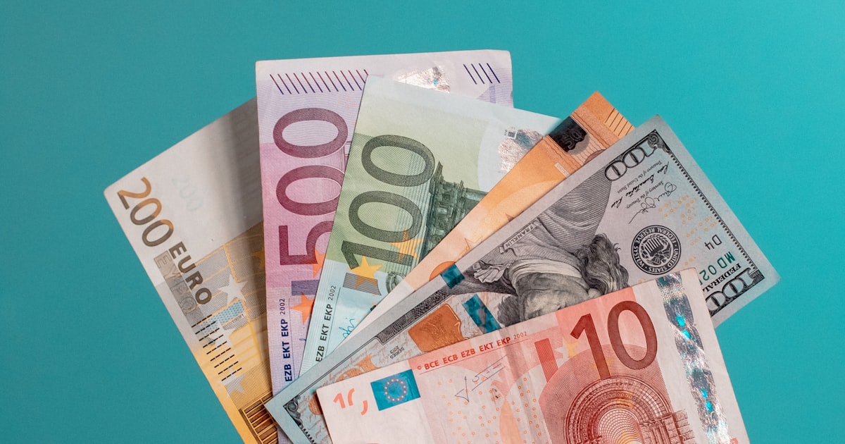 Euro and dollar banknotes — neobank development cost