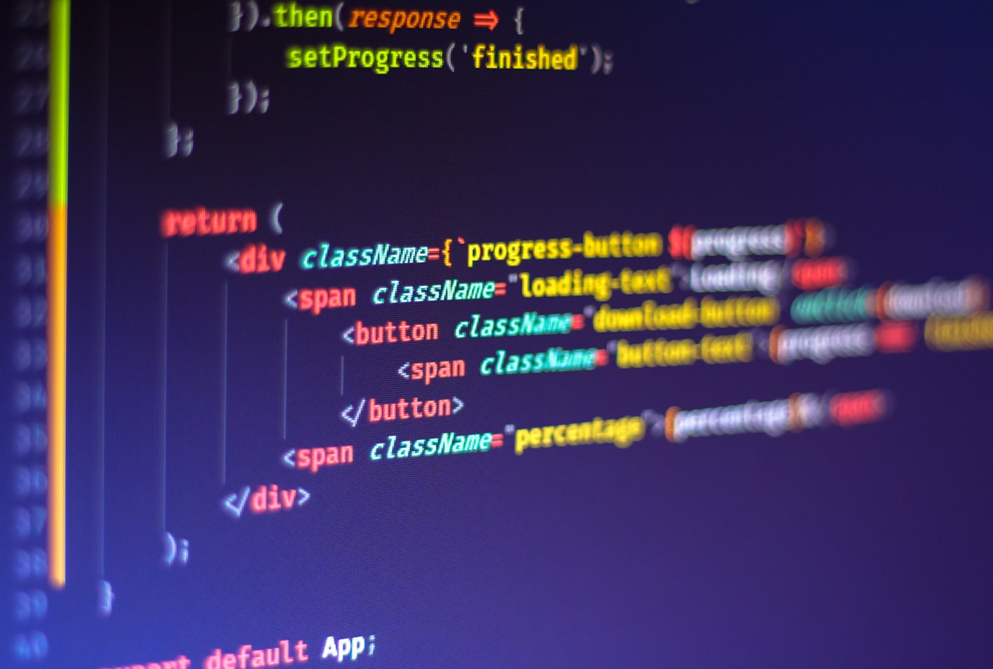 Code-Editor mit Next.js- und React-Komponenten-Code nebeneinander
