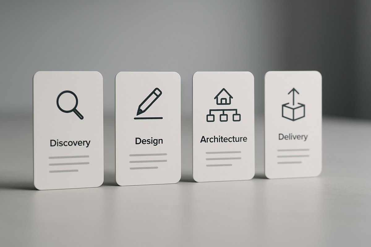 Real estate software development process — discovery, design, architecture, and delivery phases