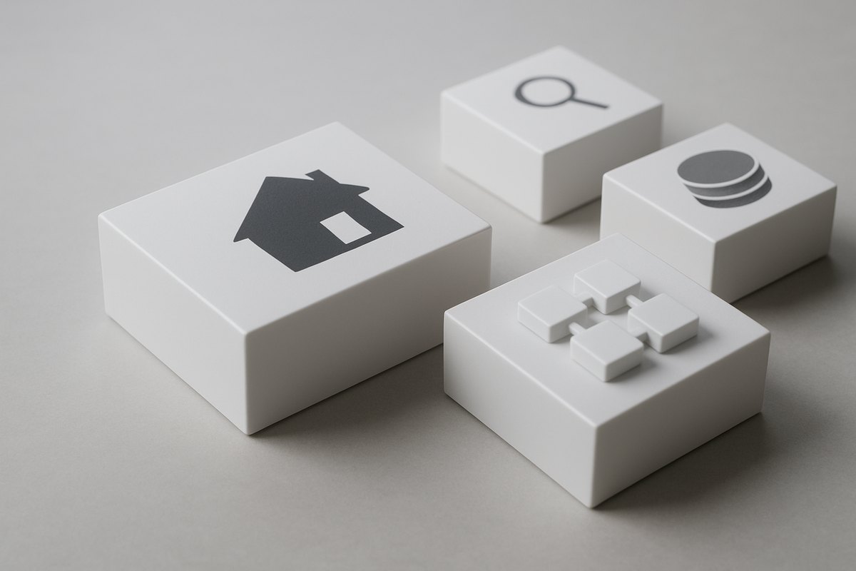 Real estate platform architecture — modular monolith, microservices, search, and database layers
