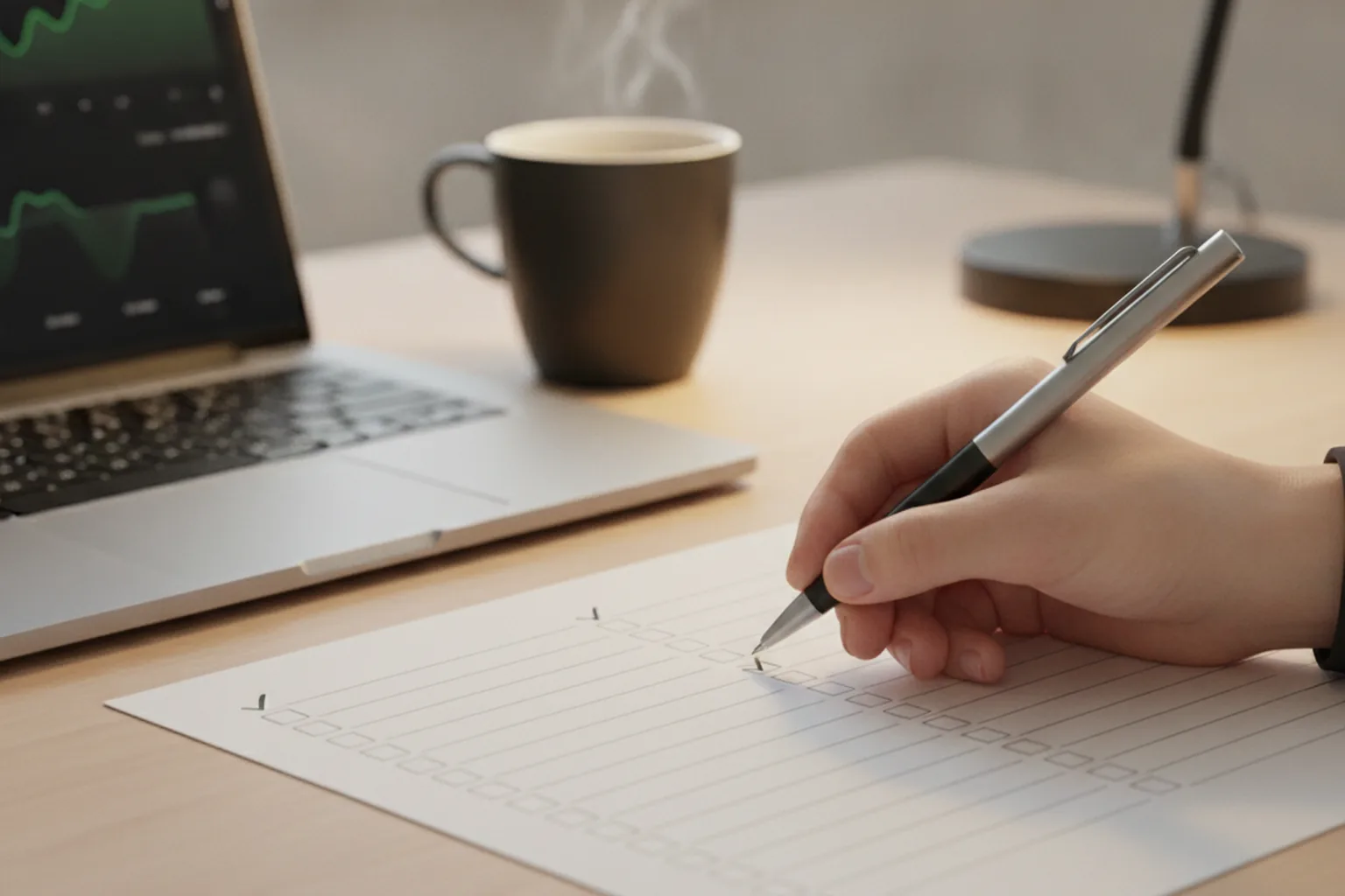 Developer completing a pre-release checklist before promoting a build to production