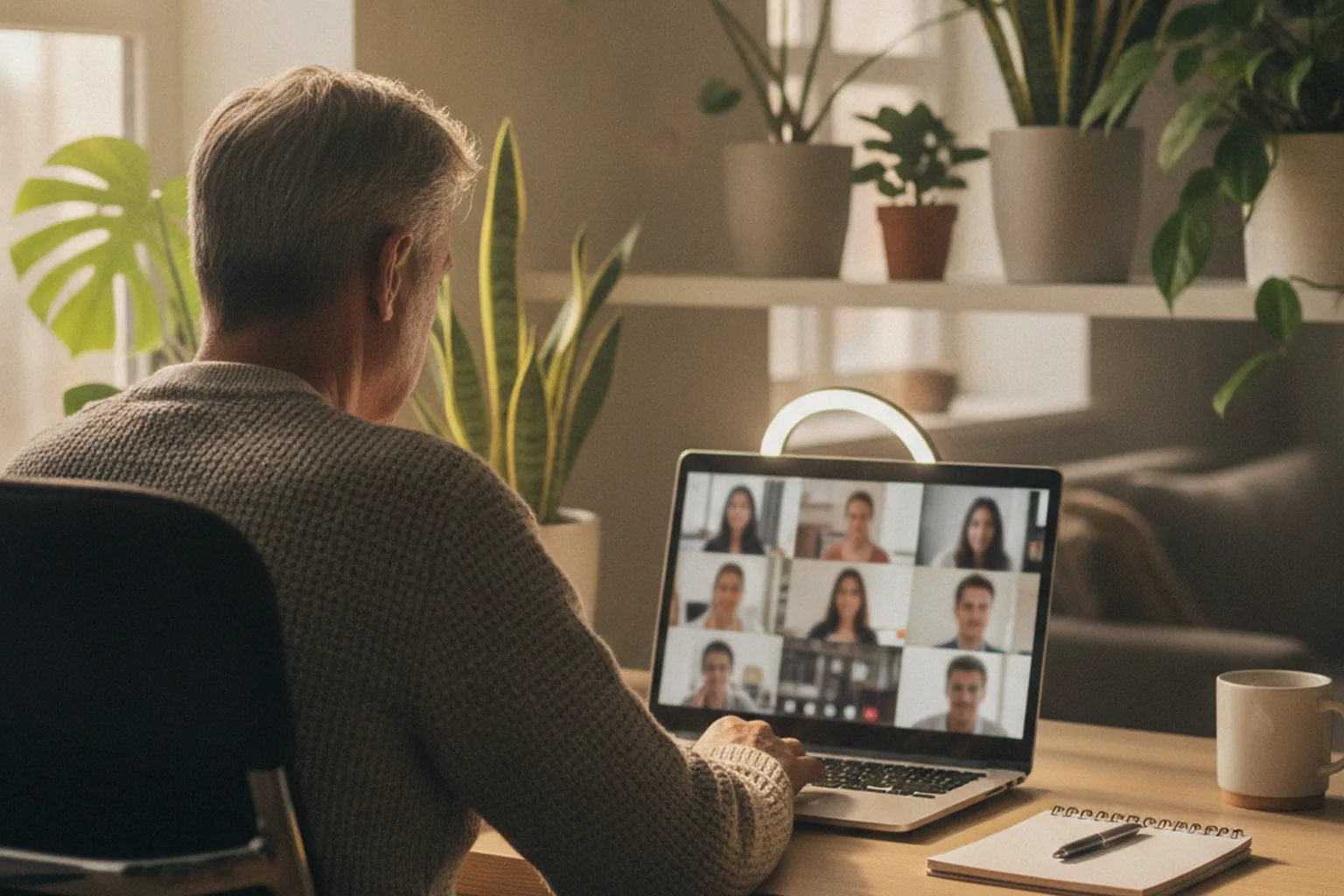 Entwickler in einem Videocall mit einem verteilten Nearshore-Team während gemeinsamer Arbeitszeiten