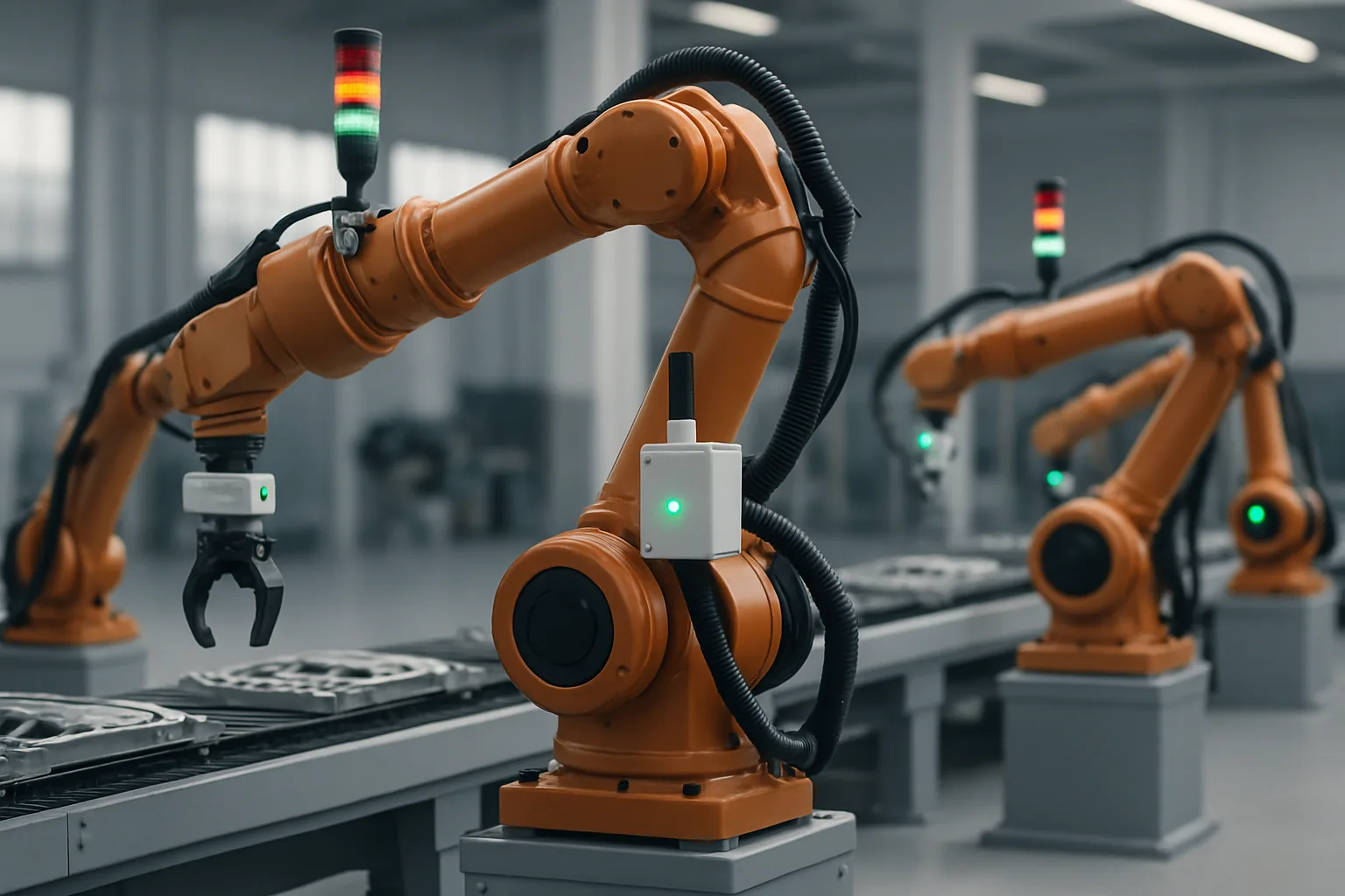 Automatisierte Fertigungslinie mit IIoT-Sensoren