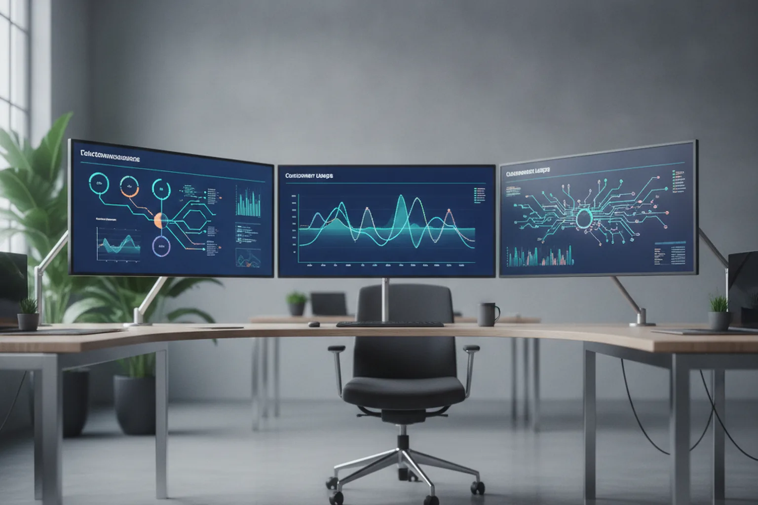 Telecom analytics dashboards showing network performance and customer usage data