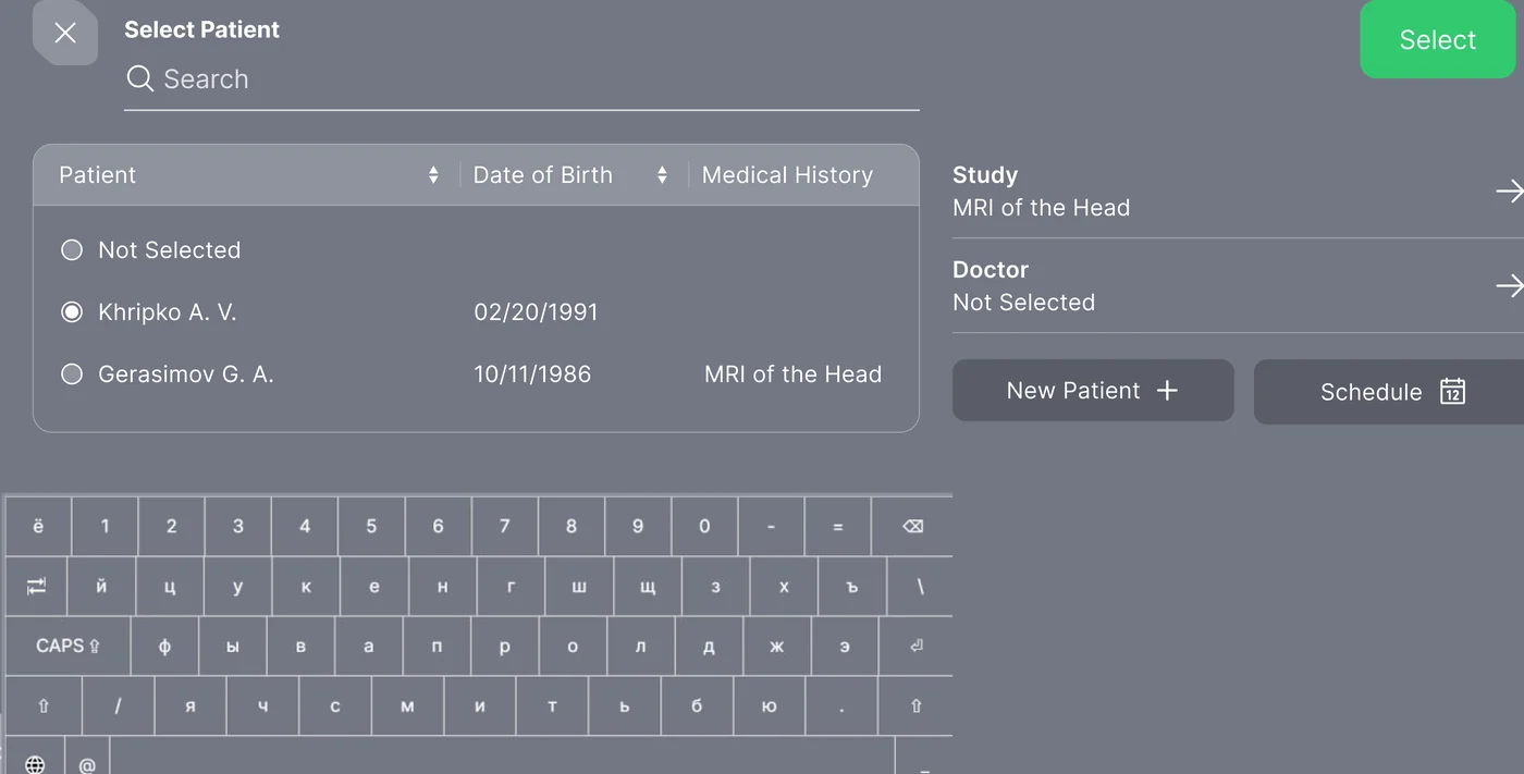 ArgoView procedure scheduler — calendar view, clinician hand-off, and capacity planning