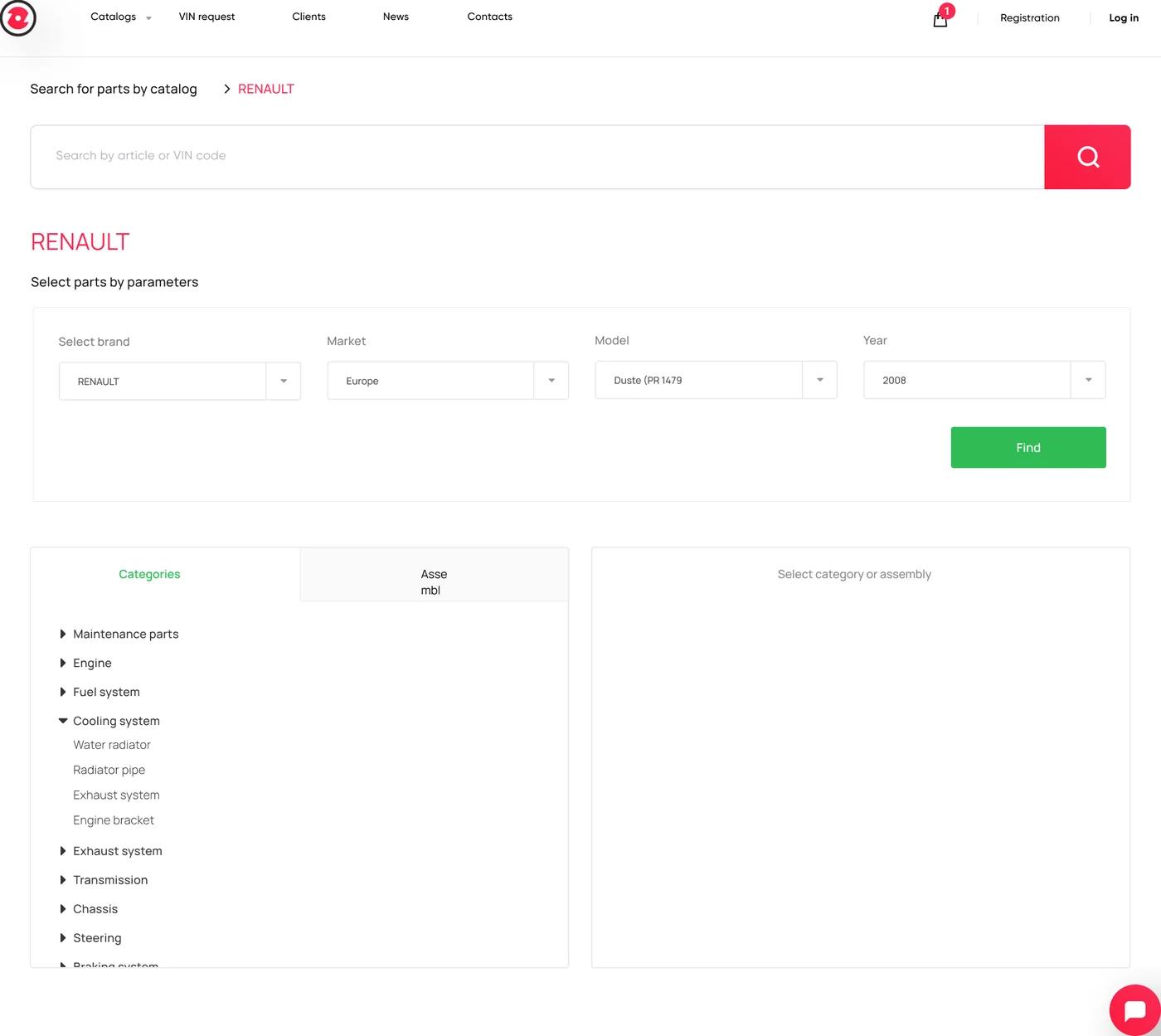 AutoParts checkout and personal account — card payments, order status, shipment tracking