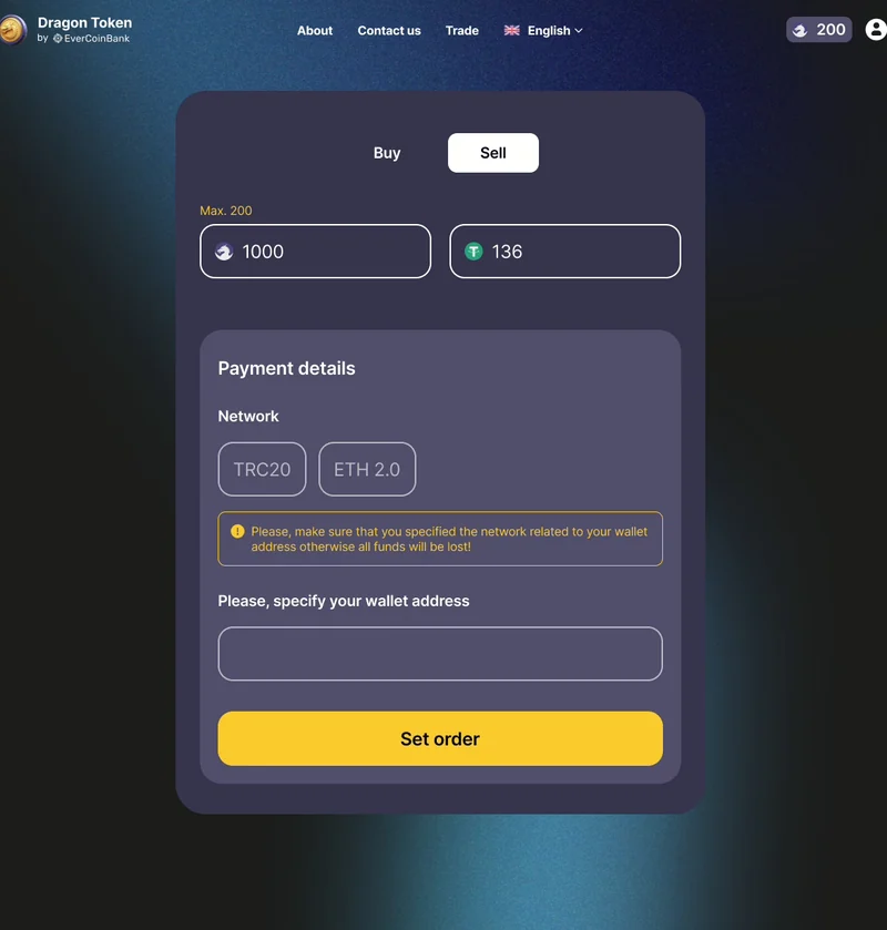 Dragon Token admin console &mdash; Laravel-backed token pricing, user management, and transaction archive