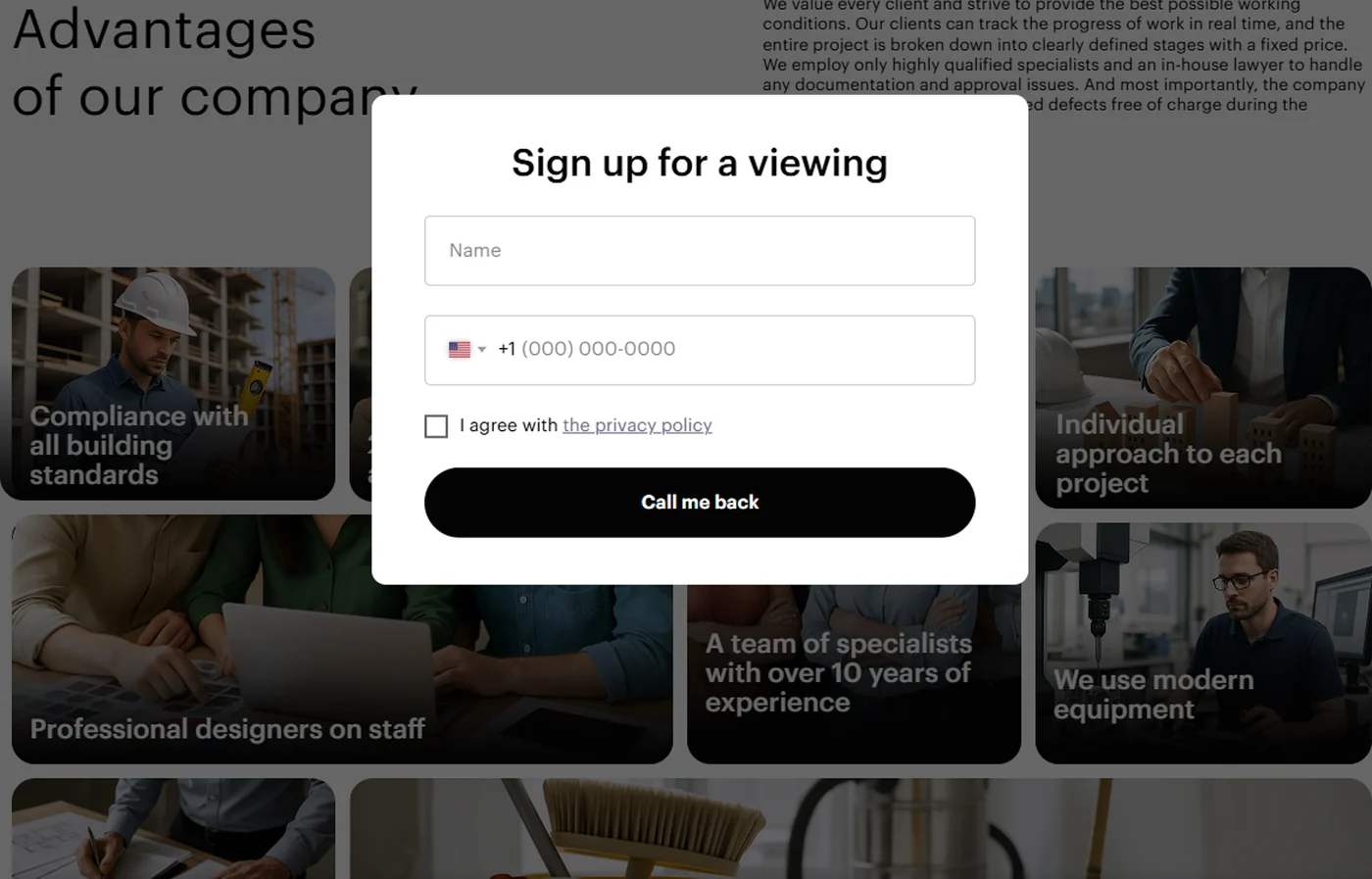FinishRemont estimate flow — transparent renovation pricing block with self-qualifying lead capture for US and EU homeowners