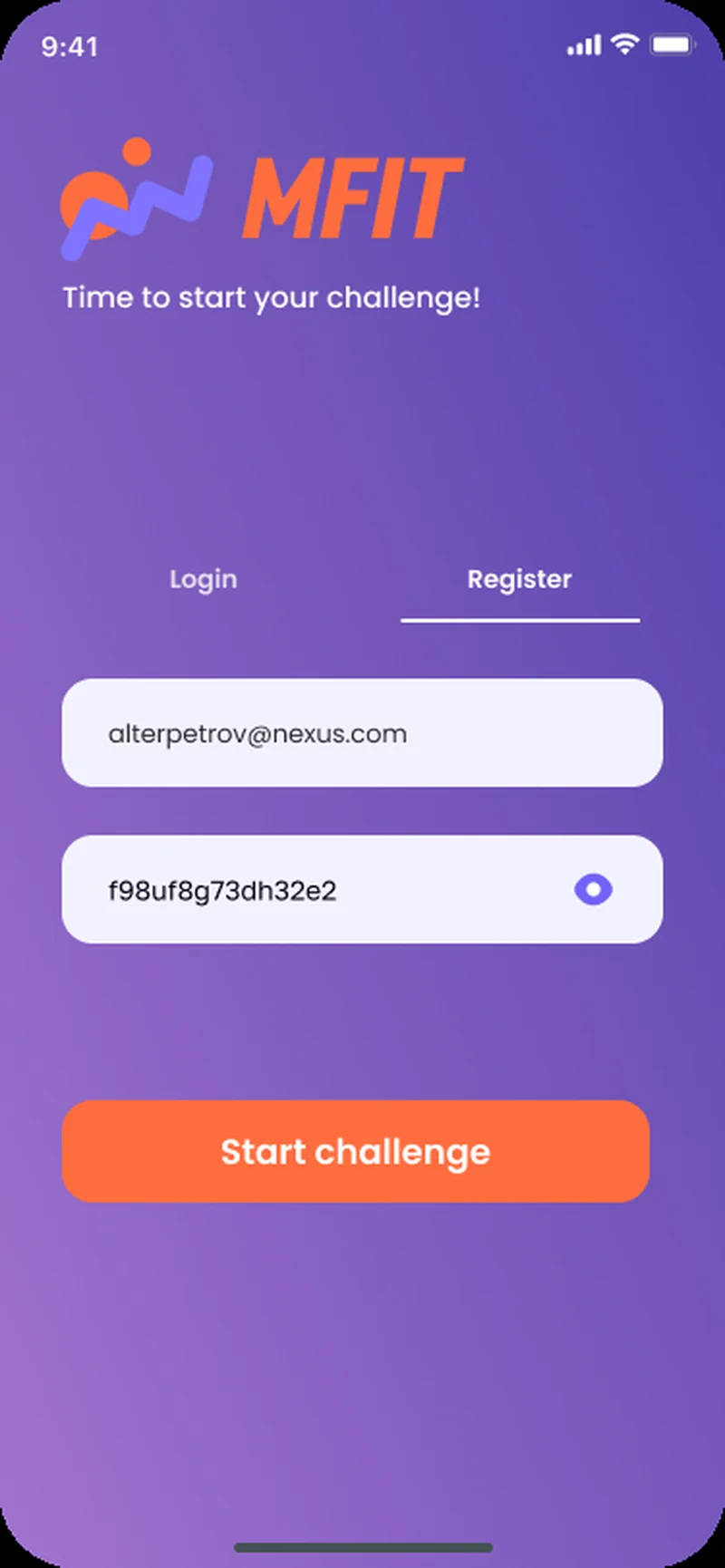 MFIT authentication — email and social sign-in screen on the iOS Swift client
