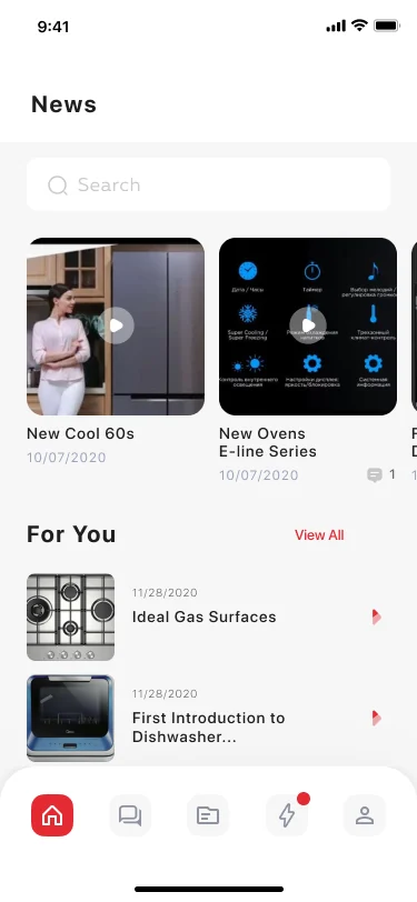 Retail training app lesson list — modules with progress indicators and points, built in Swift for iOS