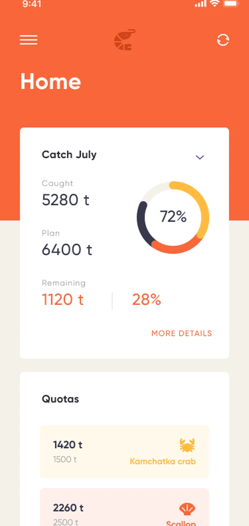 Lucky Shrimp MVP scope — Kotlin quota tracking by species and zone with harvested totals