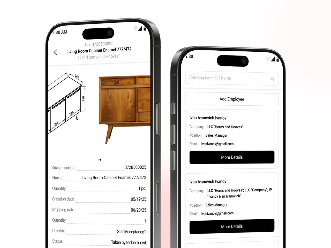 StartApp furniture production management system case study cover